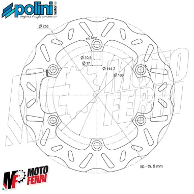 MF2535 Disco Freno Anteriore Wave Polini Honda SH 300 / 350 dal 2007 al 2024
