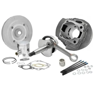 Kit Modifica Ape 50 Cilindro 130 Polini Ghisa + Albero Motore Anticipato Cono 20