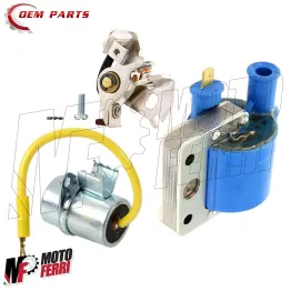 Condensatore + Bobina Esterna + Punte Puntine Platinate Piaggio Si Ciao Bravo 2