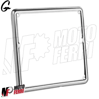 Cornice Targa Europea Nuovo Tipo Cromata 18x18 Universale Moto / Scooter Vespa