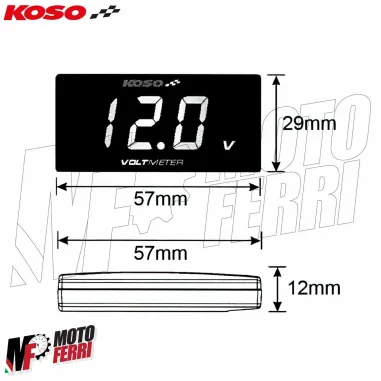 MF3279 - Volt Meter Voltmetro Koso Slim LCD 6.0 - 19.9V Universale Moto Scooter