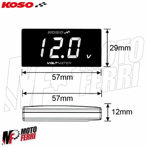 MF3279 - Volt Meter Voltmetro Koso Slim LCD 6.0 - 19.9V Universale Moto Scooter