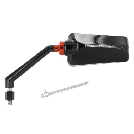 MF2485 Specchietto Retrovisore Sinistro Stage6 F1 Nero Lucido Jet Universale