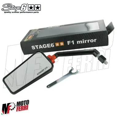 MF2485 Specchietto Retrovisore Sinistro Stage6 F1 Nero Lucido Jet Universale