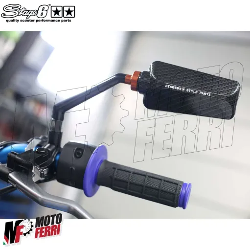 MF3761 - Specchietto Retrovisore Sinistro STAGE6 F1 Carbonio Lucido Universale