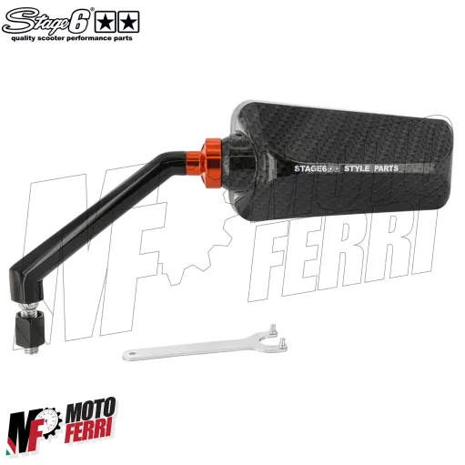 MF3761 - Specchietto Retrovisore Sinistro STAGE6 F1 Carbonio Lucido Universale