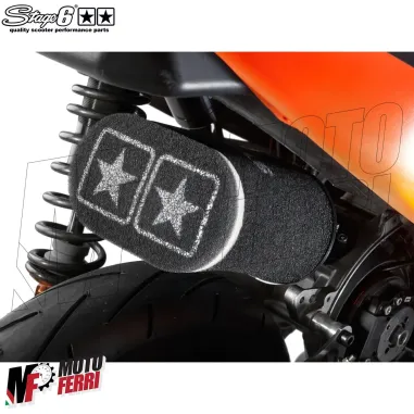 MF2203 Filtro Aria Stage6 Spugna Nero Double-Layer Ovale AirBox con Riduzioni