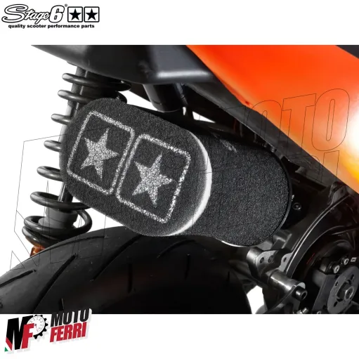 MF2203 Filtro Aria Stage6 Spugna Nero Double-Layer Ovale AirBox con Riduzioni