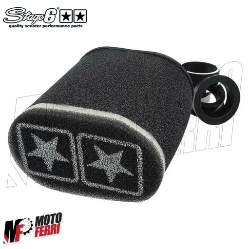 MF2203 Filtro Aria Stage6 Spugna Nero Double-Layer Ovale AirBox con Riduzioni