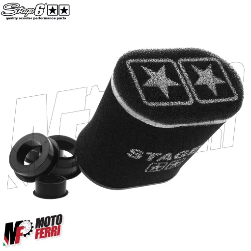 MF2203 Filtro Aria Stage6 Spugna Nero Double-Layer Ovale AirBox con Riduzioni