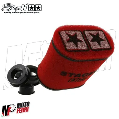MF2343 Filtro Aria Stage6 Spugna Rosso Double-Layer Airbox Dm 55 Con Riduzioni