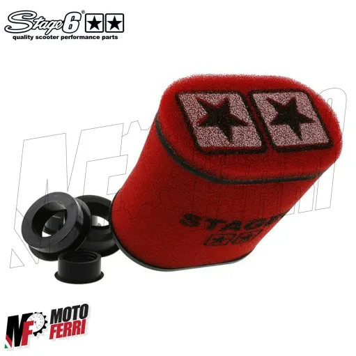 MF2343 Filtro Aria Stage6 Spugna Rosso Double-Layer Airbox Dm 55 Con Riduzioni
