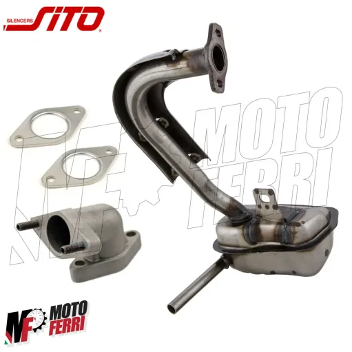 Marmitta Sito + Collettore Scarico + 2 Guarnizioni per Vespa 50 Special R L N