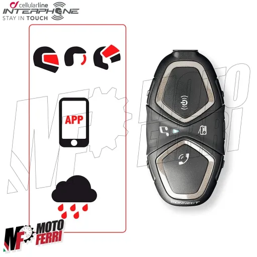 MF3777 - Kit 2 Interfono Interphone Connect Bluetooth Moto Scooter 2 Caschi