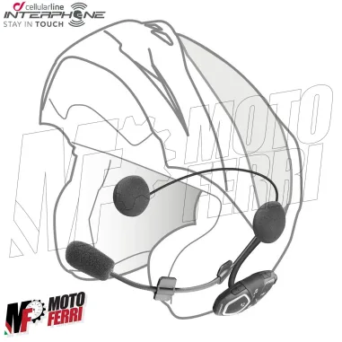 MF3777 - Kit 2 Interfono Interphone Connect Bluetooth Moto Scooter 2 Caschi
