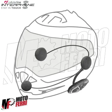MF3777 - Kit 2 Interfono Interphone Connect Bluetooth Moto Scooter 2 Caschi