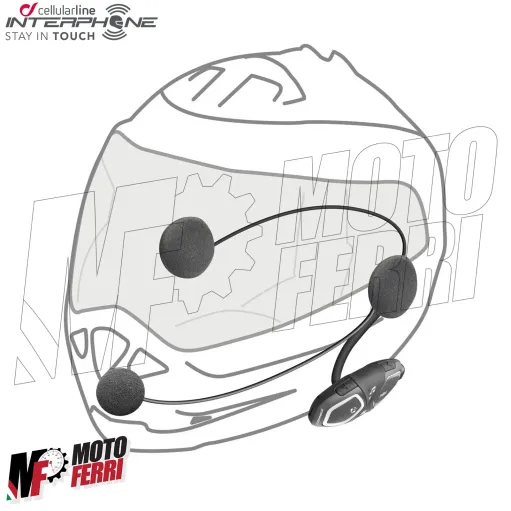 MF3777 - Kit 2 Interfono Interphone Connect Bluetooth Moto Scooter 2 Caschi