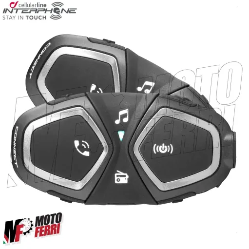 MF3777 - Kit 2 Interfono Interphone Connect Bluetooth Moto Scooter 2 Caschi