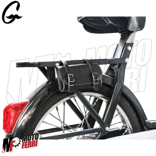 MF3750 Borsa Porta oggetti in pelle Nera Piaggio Ciao Si Bravo Grillo Boxer