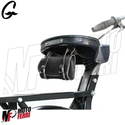 MF3750 Borsa Porta oggetti in pelle Nera Piaggio Ciao Si Bravo Grillo Boxer