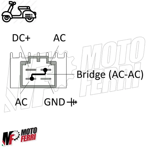 MF3680 Regolatore Tensione Corrente SIP 12V 4 Poli AC / DC Universale Vespa