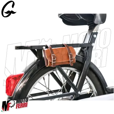 MF3749 Borsa Porta oggetti in pelle Marrone Piaggio Ciao Si Bravo Grillo Boxer
