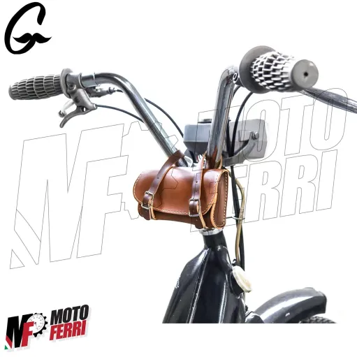 MF3749 Borsa Porta oggetti in pelle Marrone Piaggio Ciao Si Bravo Grillo Boxer