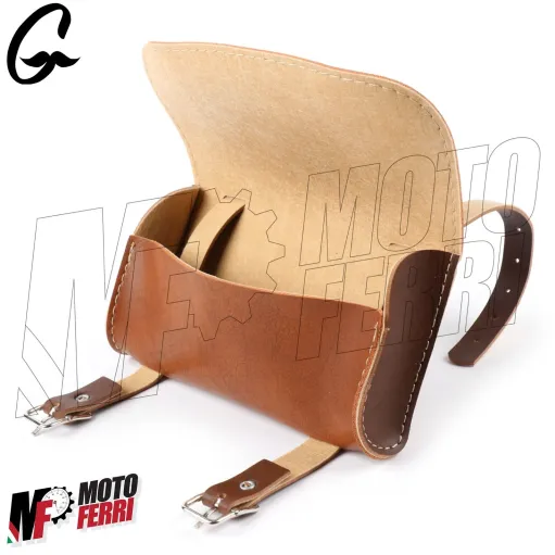 MF3749 Borsa Porta oggetti in pelle Marrone Piaggio Ciao Si Bravo Grillo Boxer