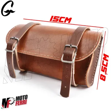 MF3749 Borsa Porta oggetti in pelle Marrone Piaggio Ciao Si Bravo Grillo Boxer