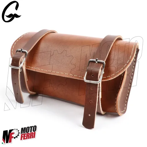 MF3749 Borsa Porta oggetti in pelle Marrone Piaggio Ciao Si Bravo Grillo Boxer