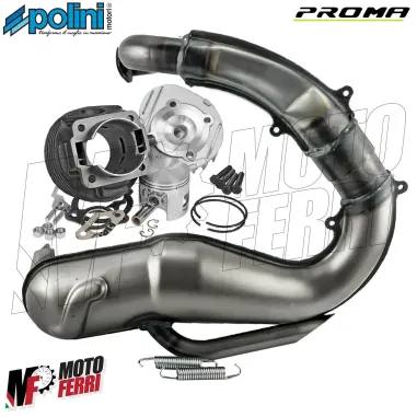 Kit Cilindro 102cc Dm 55 Testa Racing Polini + Marmitta Proma - Vespa 50 PK S XL