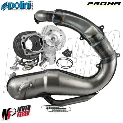 Kit Cilindro 102cc Dm 55 Testa Racing Polini + Marmitta Proma - Vespa 50 PK S XL