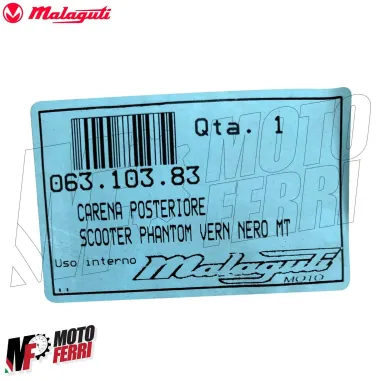 MF378X - Carena Codone Posteriore Nero MT per Malaguti F12 Phantom 1994 - 2000