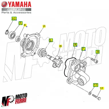 MF3797 Pompa Acqua Originale Yamaha TMax 530 560 da 2012 al 2025 + Liquido Motul