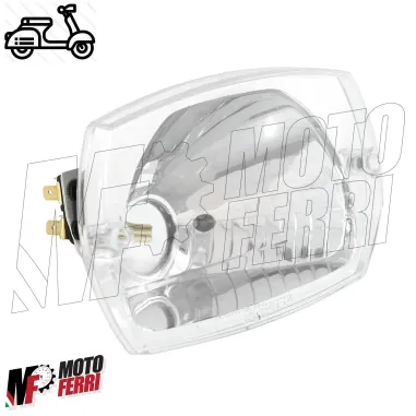 FANALE FARO ANTERIORE ALOGENO PIAGGIO VESPA 50 SPECIAL ELESTART MOD RETTANGOLARE