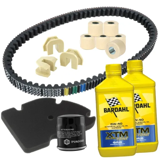 MF3806 Kit 2L Bardahl Filtro Olio Aria Cinghia Rulli Cursori Vespa GTS 300 HPE