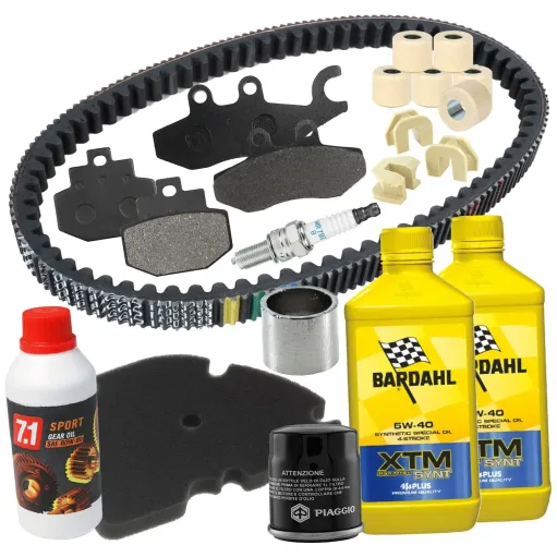 MF3808 Kit Tagliando Vespa GTS 300 HPE 2018-2022 Olio Cinghia Rulli Freni Filtro