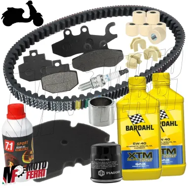 MF3808 Kit Tagliando Vespa GTS 300 HPE 2018-2022 Olio Cinghia Rulli Freni Filtro