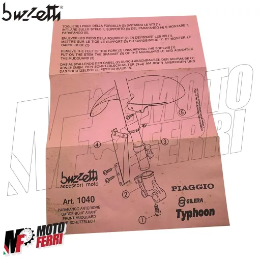 MF3816 - Parafango Anteriore Nero Buzzetti Piaggio NRG MC2 / NTT Gilera Typhoon