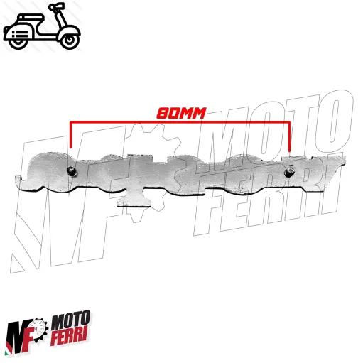 Targhetta Anteriore Scritta Interasse Pioli 80mm per Vespa PX PE 125 150 200