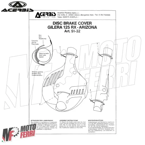 MF3385 - Kit Foderi Copertura Forcella Acerbis Rosso per Gilera RX 125 Arizona