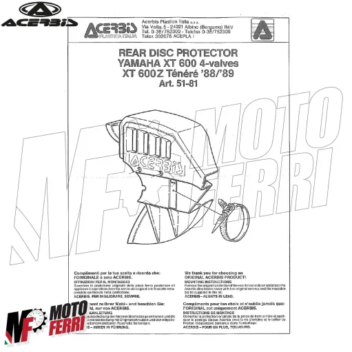 MF3872 - Copridisco Posteriore Acerbis Blu Yamaha XT 600 / Z Tenere 1988 - 1989