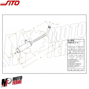 MF3891 Marmitta Scarico Sito Omologata Tipo Originale Nero per Piaggio Ciao 50