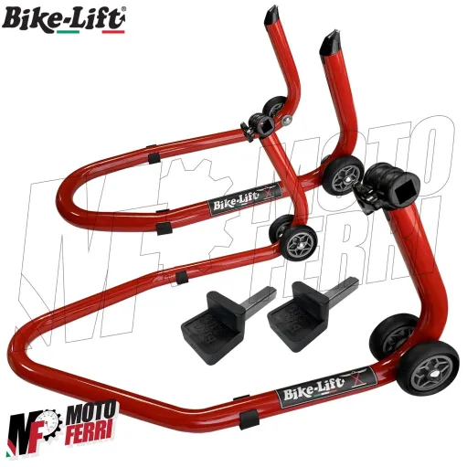 MF3914 Kit Cavalletti Ant + Post a Tampone Bike Lift Alza Ruota Moto Universale
