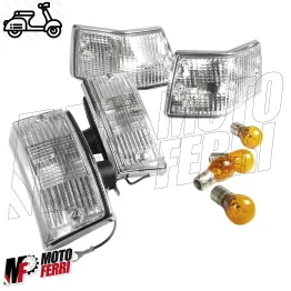 Kit 4 Frecce Anteriori e Posteriore Bianche Vespa PX PE 125 150 200 Arcobaleno 2