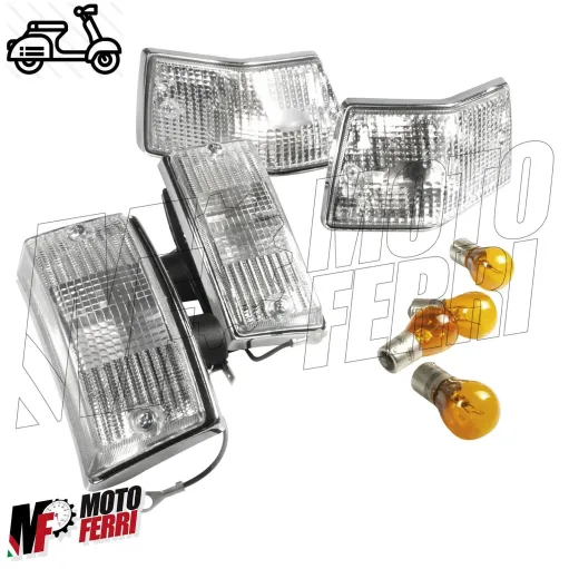 Kit 4 Frecce Anteriori e Posteriore Bianche Vespa PX PE 125 150 200 Arcobaleno