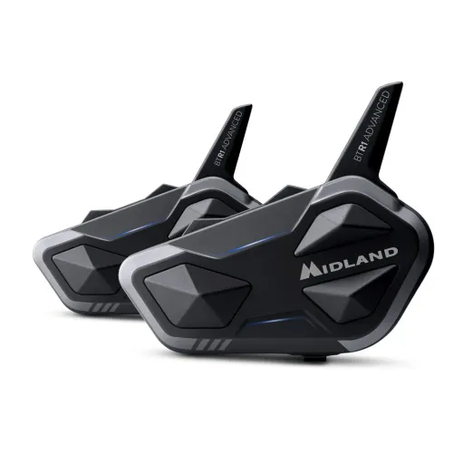 MF4051 Kit 2 Interfono Midland BTR1 Advanced Bluetooth Moto Scooter 2 Caschi