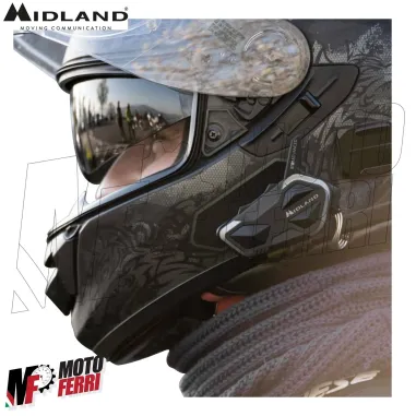 MF4051 Kit 2 Interfono Midland BTR1 Advanced Bluetooth Moto Scooter 2 Caschi