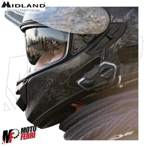 MF4051 Kit 2 Interfono Midland BTR1 Advanced Bluetooth Moto Scooter 2 Caschi