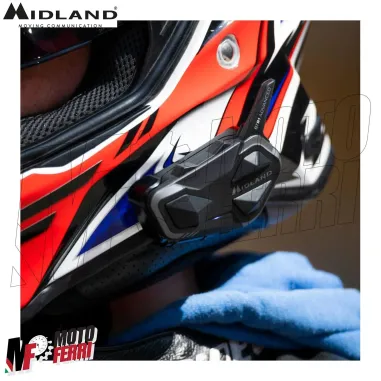 MF4051 Kit 2 Interfono Midland BTR1 Advanced Bluetooth Moto Scooter 2 Caschi